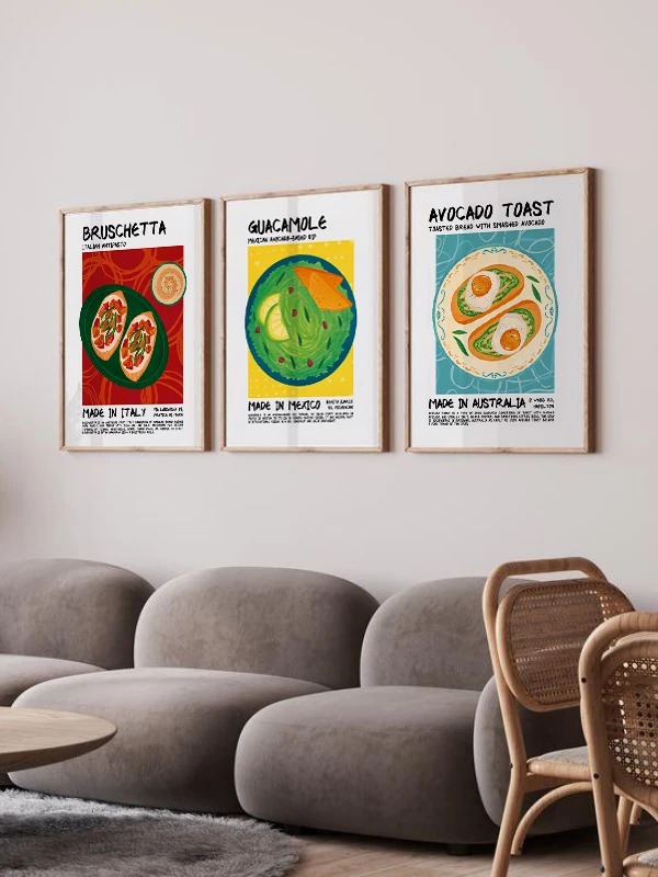 Damak Tadı Temalı 3'lü Çerçeveli Tablo