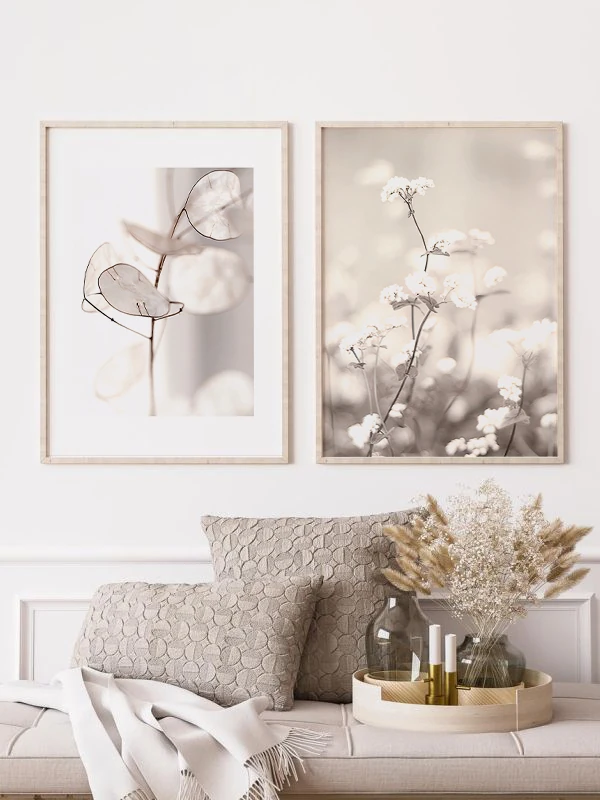 Beyazın Asilliği Temalı 2'li Çerçeveli Tablo