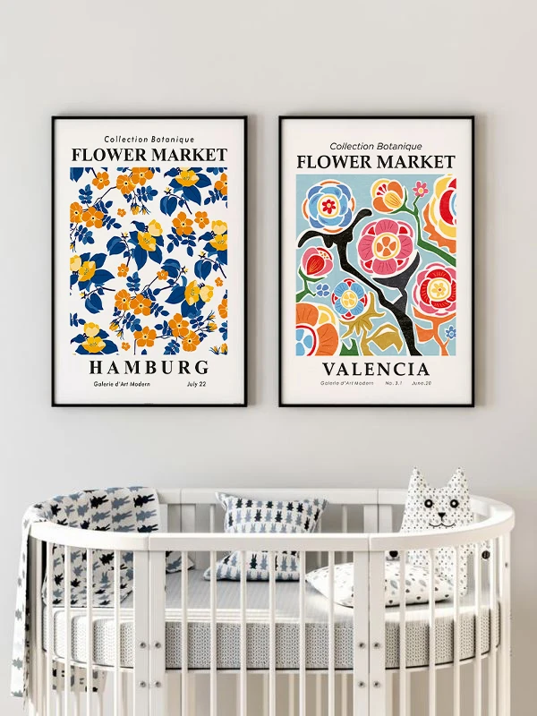 Şekerli Çiçekler Temalı 2'li Çerçeveli Tablo