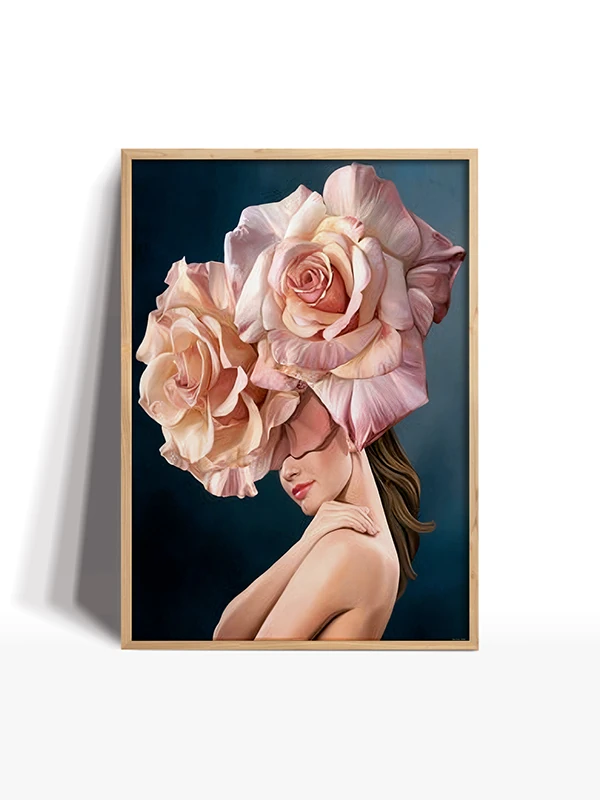Çiçek Kadınlar Temalı Set Çerçeveli Tablo
