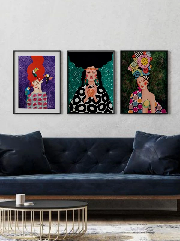 Super Modeller Temalı 3'lü Çerçeveli Tablo