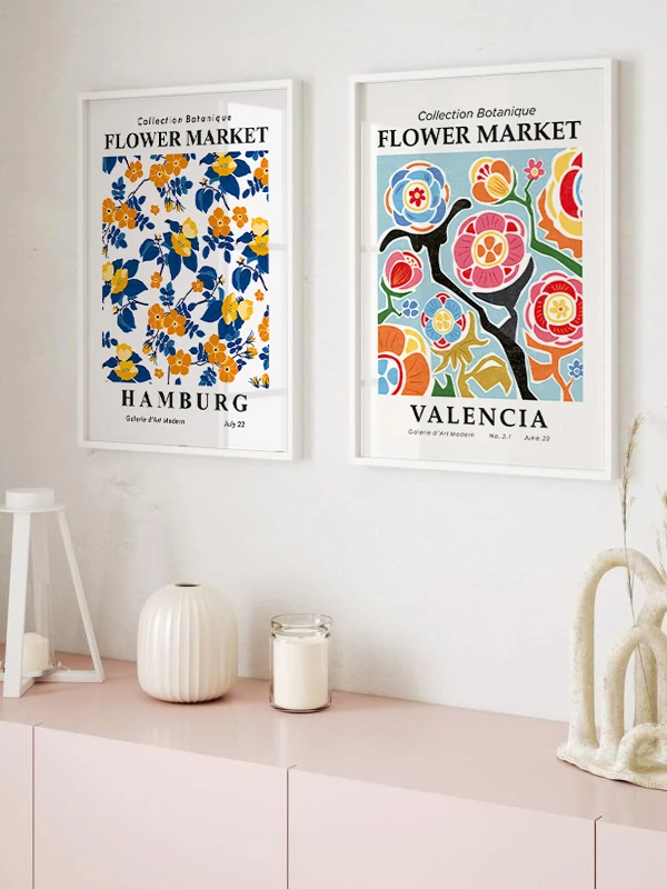 Şekerli Çiçekler Temalı 2'li Çerçeveli Tablo