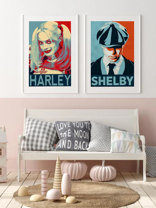 Kötü Kahramanlar Temalı 2'li Çerçeveli Tablo