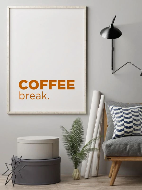 Kahve Arası Temalı Çerçeveli Tablo