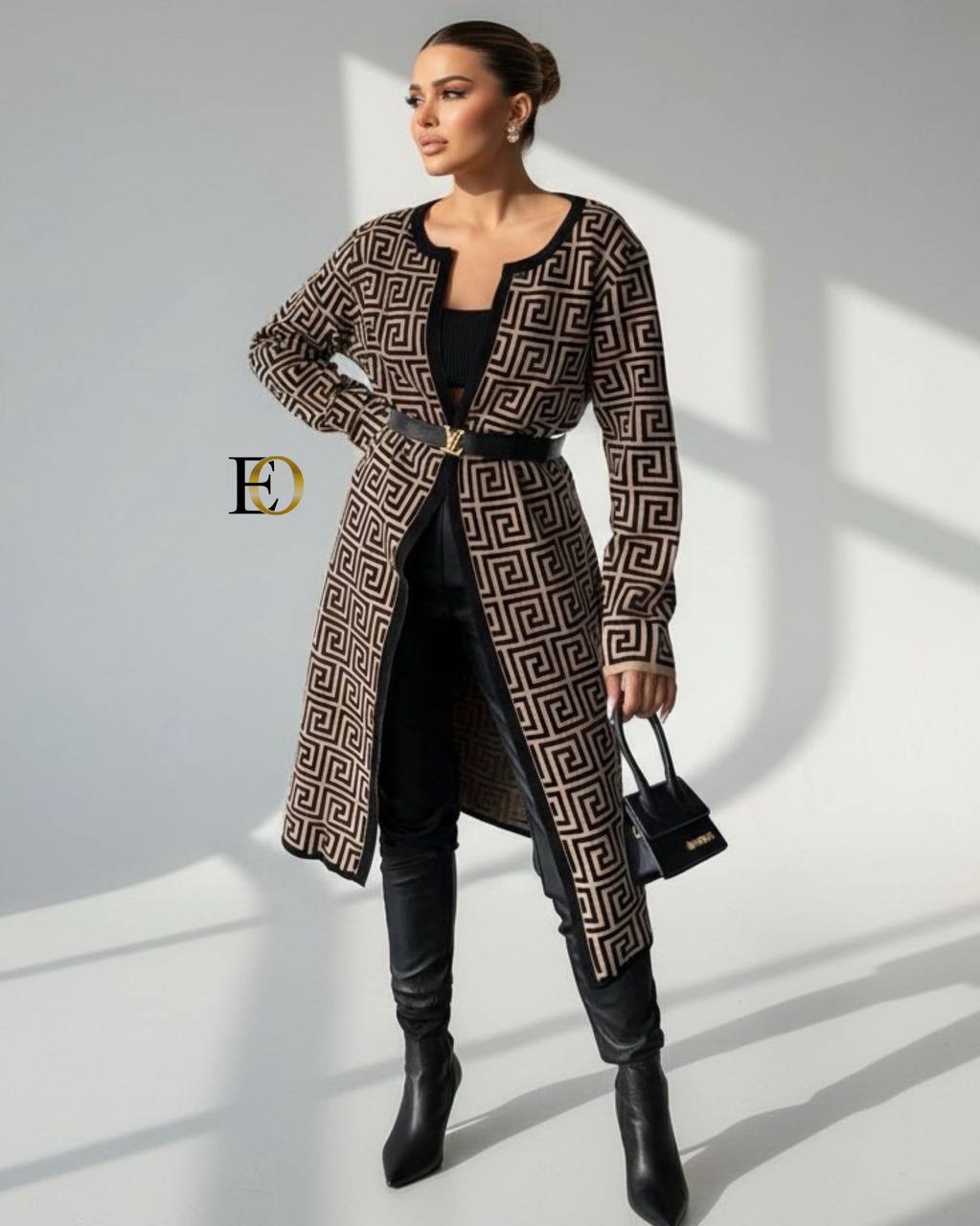 Kemerli Örgü Hırka