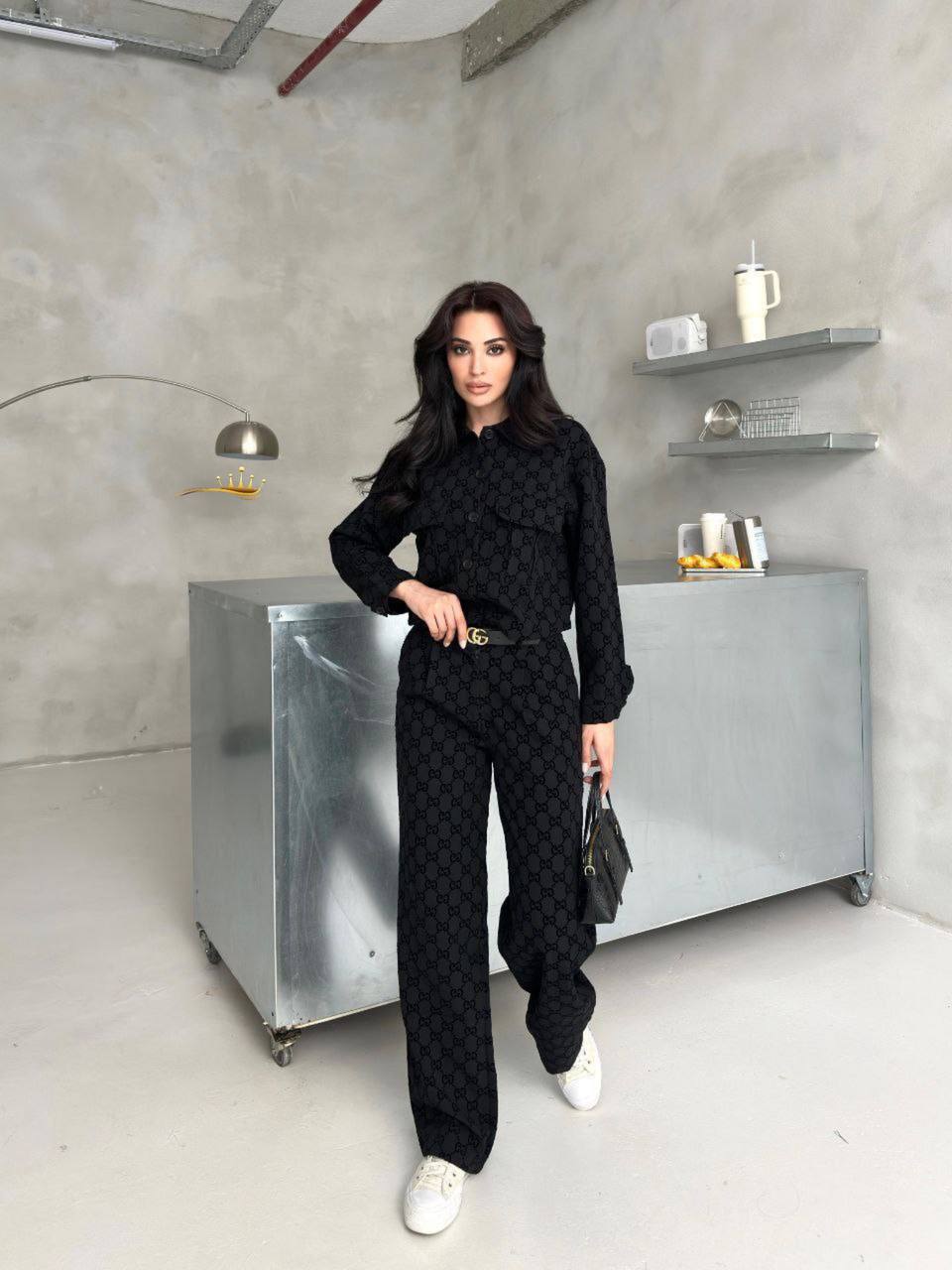 Flok baskılı takım 2 li takım+ Kemer Dahil