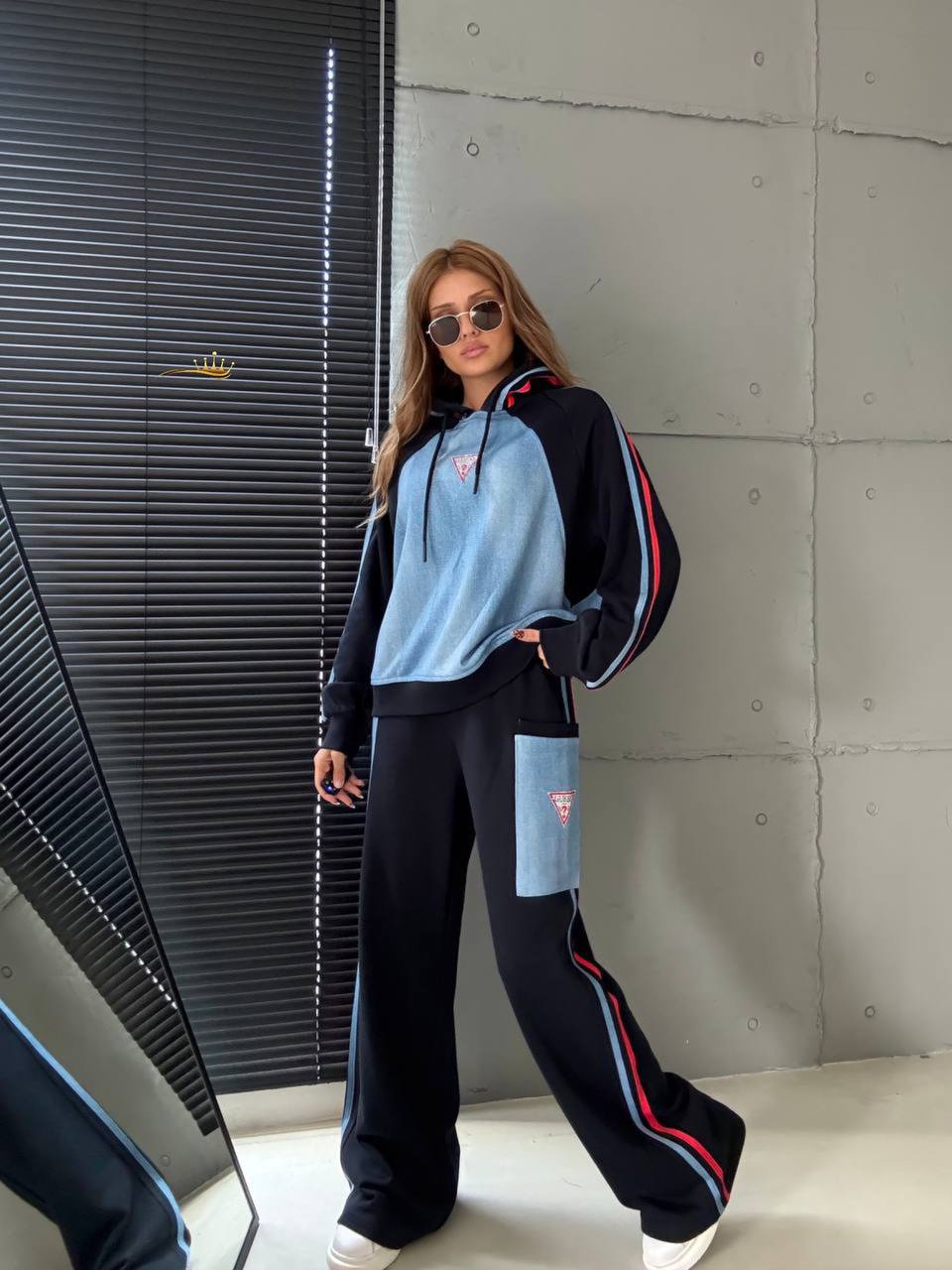 3 iplik kumaş kot detay 2 li  takım 