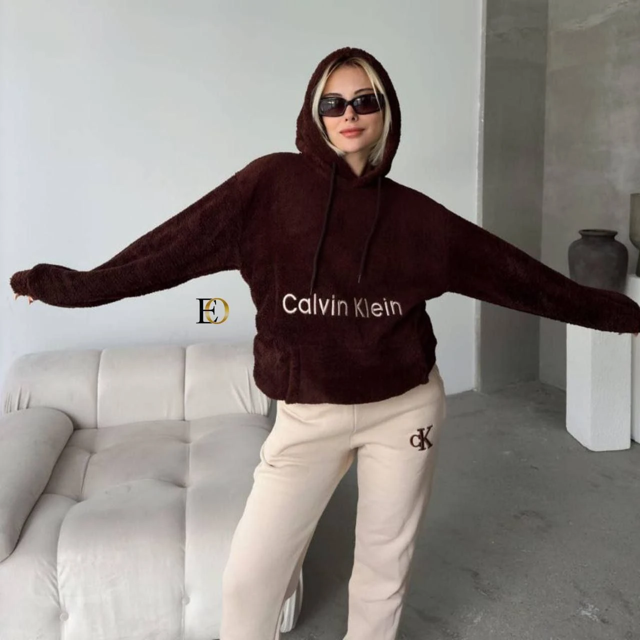  3 iplik kumaş Üstü Peluş Takım