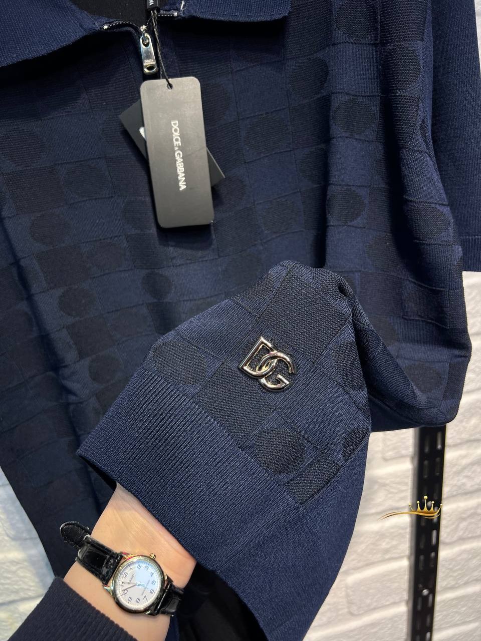 İthal kumaş polo yaka fermuar detay triko