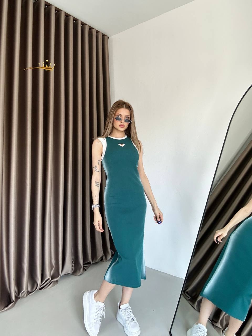 Kaşkorse kumaş elbise