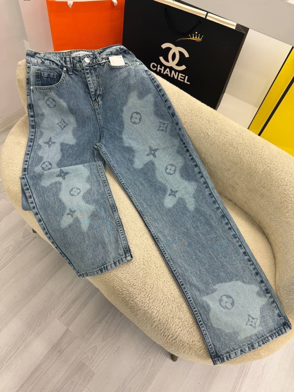 İthal kumaş desenli jeans