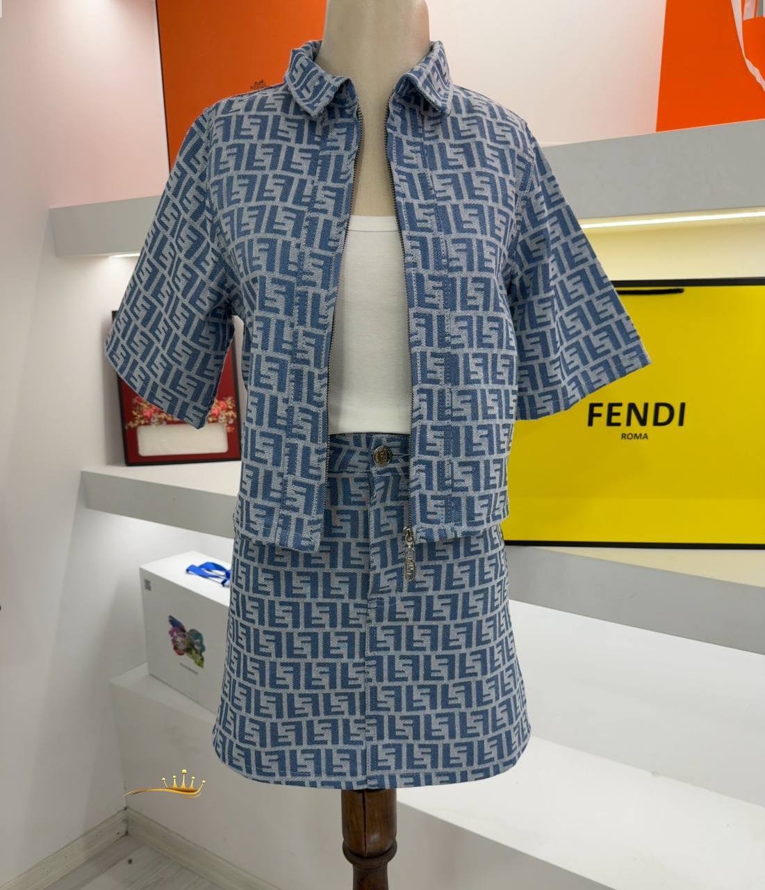 İthal jakar kumaş Desenli 2'Li Takım