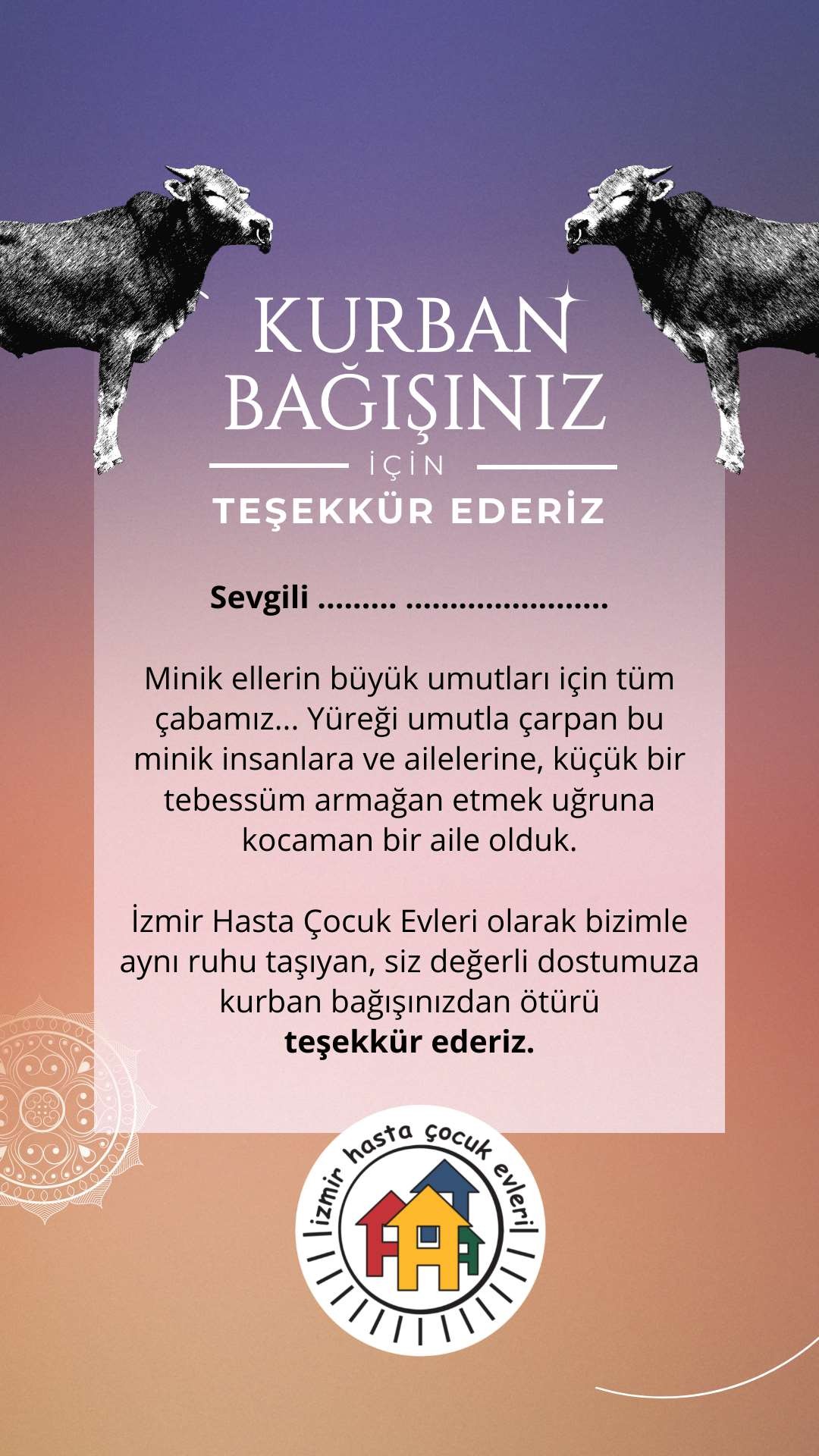 KURBAN BAYRAMI TEBRİĞİ