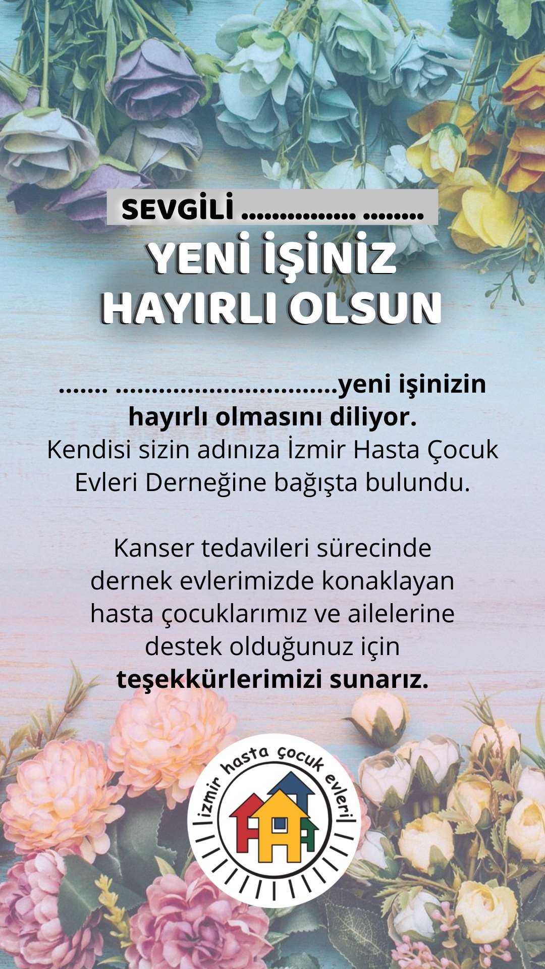 YENİ İŞİN HAYRILI OLSUN 