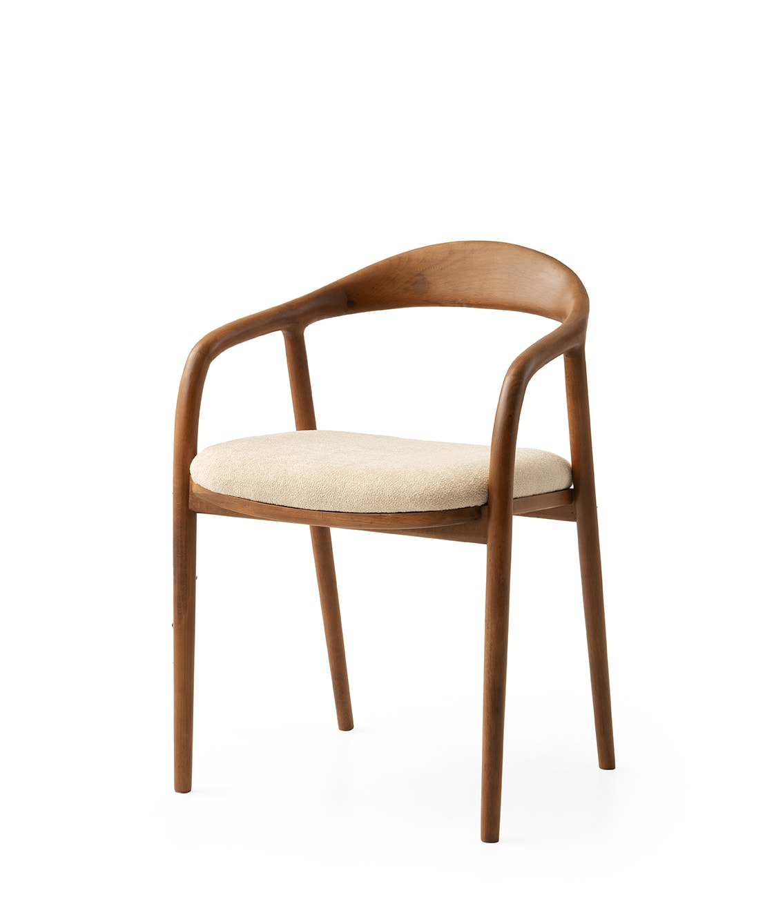 Oval Ahşap Ceviz Yemek Masa Sandalye Takımı - Curve Sandalye Takımı