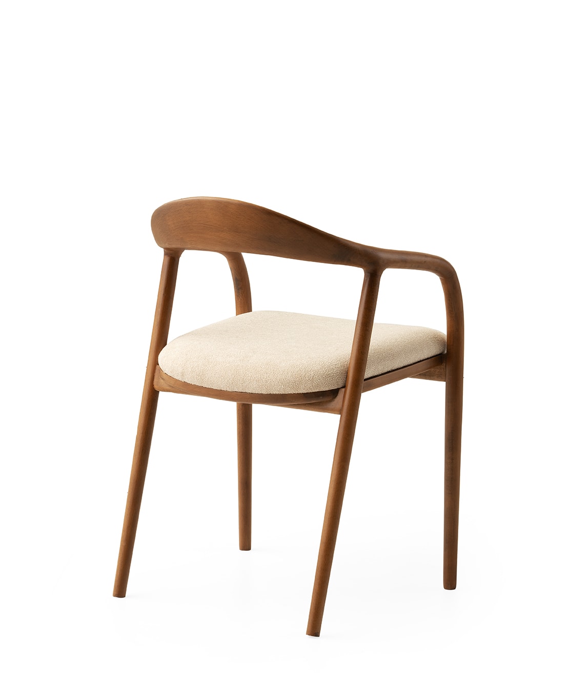 Oval Ahşap Ceviz Yemek Masa Sandalye Takımı - Curve Sandalye Takımı