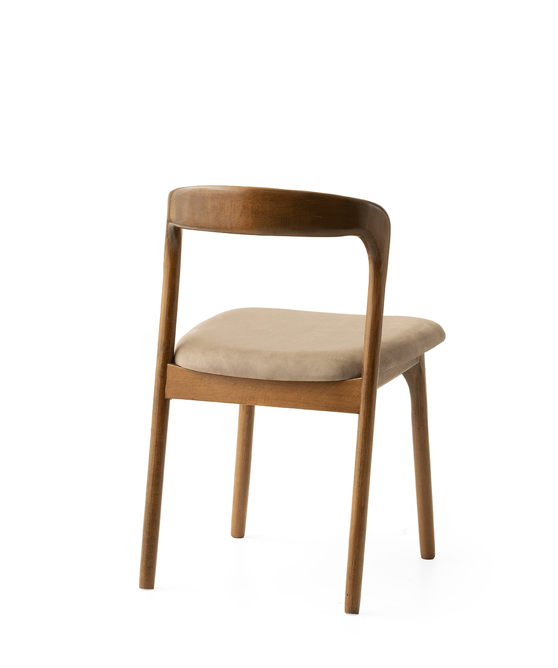 Oval Ahşap Ceviz Yemek Masa Sandalye Takımı - Curve Sandalye Takımı
