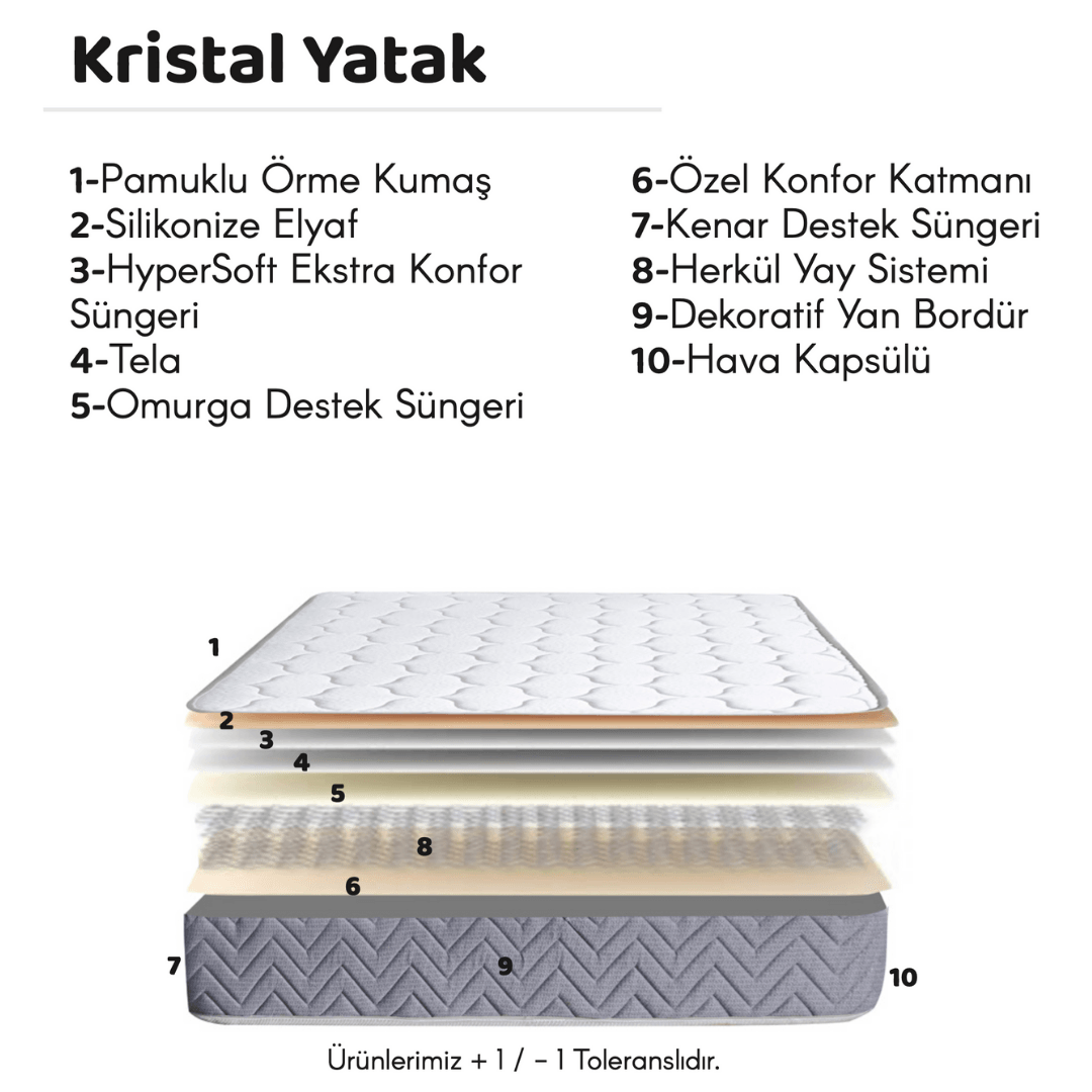 Çift Kişilik Ekonomik Yatak Kristal