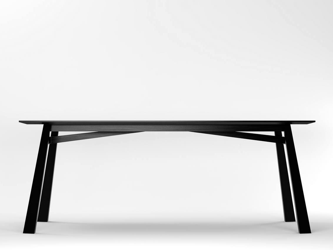 Woodha Masif Yemek Masası Long Table - Siyah