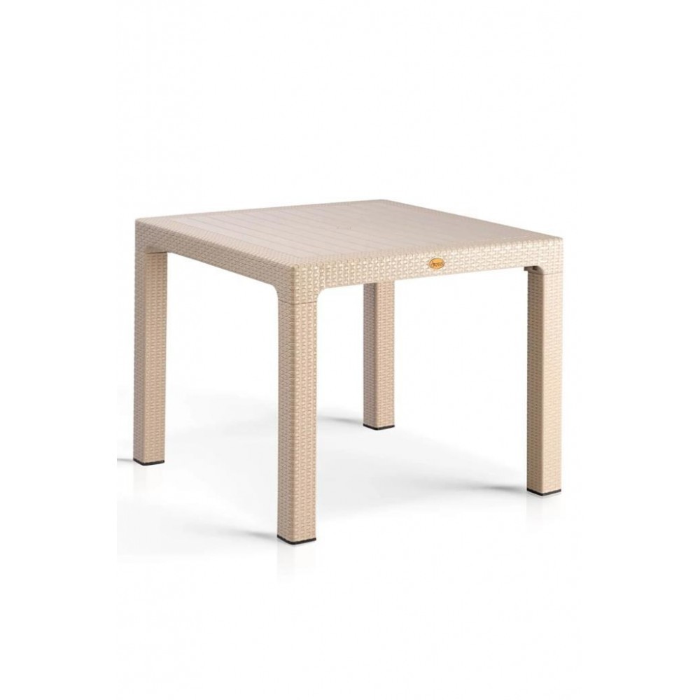 Rattan Bahçe Balkon Masası  - Sütlü Kahve