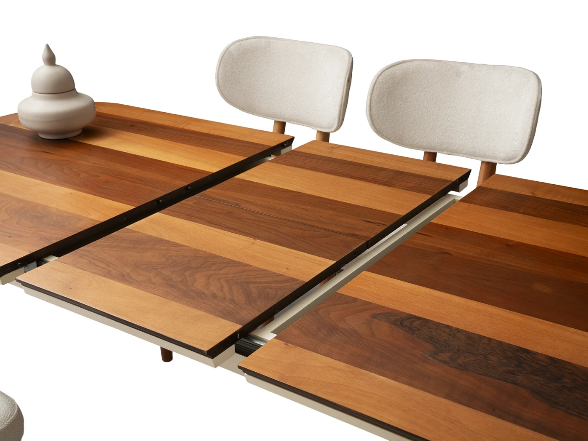 Açılabilir Ceviz Yemek Masa Takımı Çınar - Masa + 6 Adet Sandalye