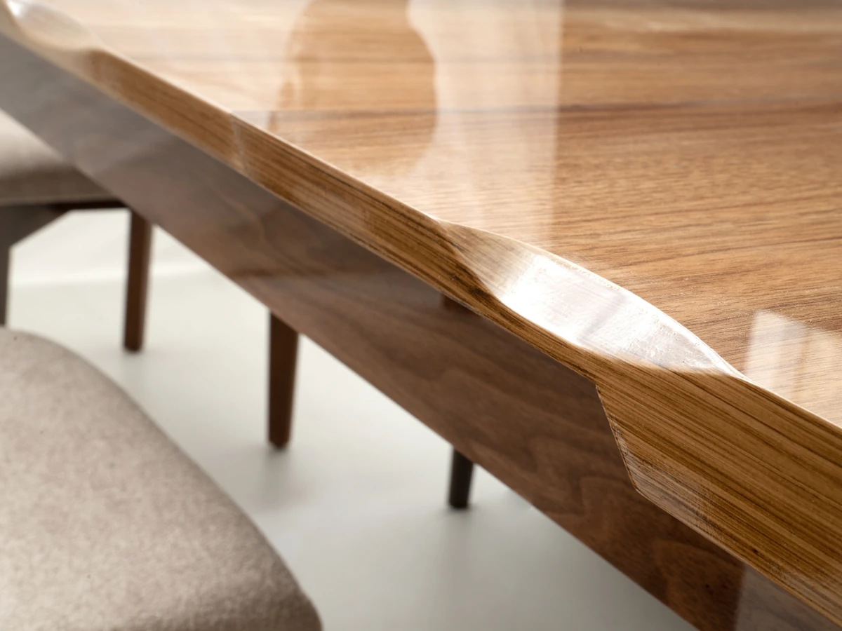 Açılır Kapanır Yemek Masası Kelebek High Gloss Ceviz