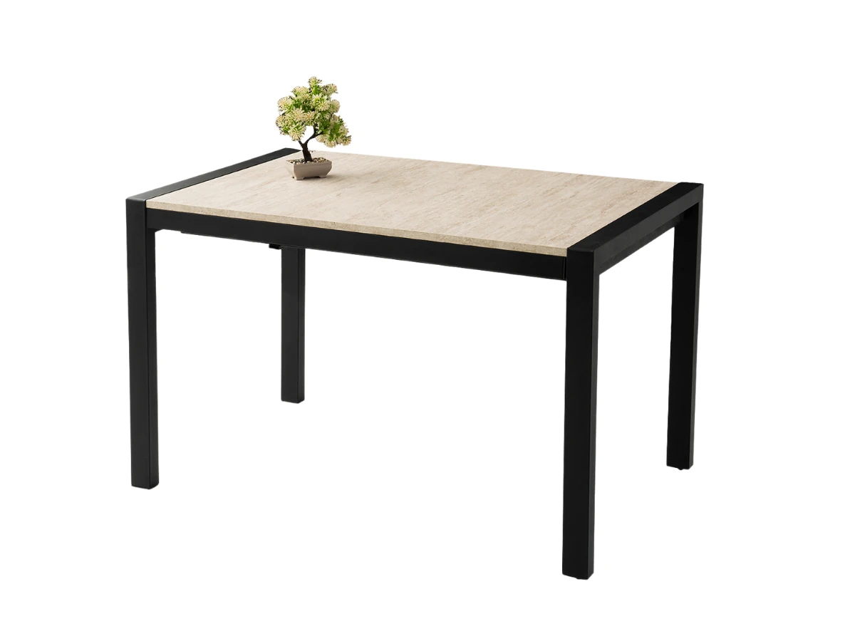 Mermer Desenli Açılabilen Yemek Masa Sandalye Takımı Tuğra