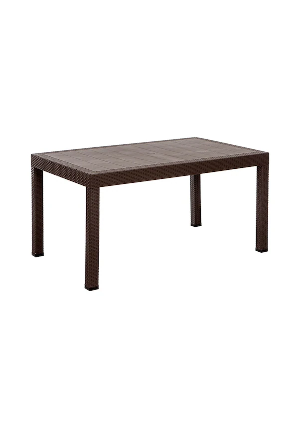 Rattan Bahçe Balkon Masası  - Koyu Kahve