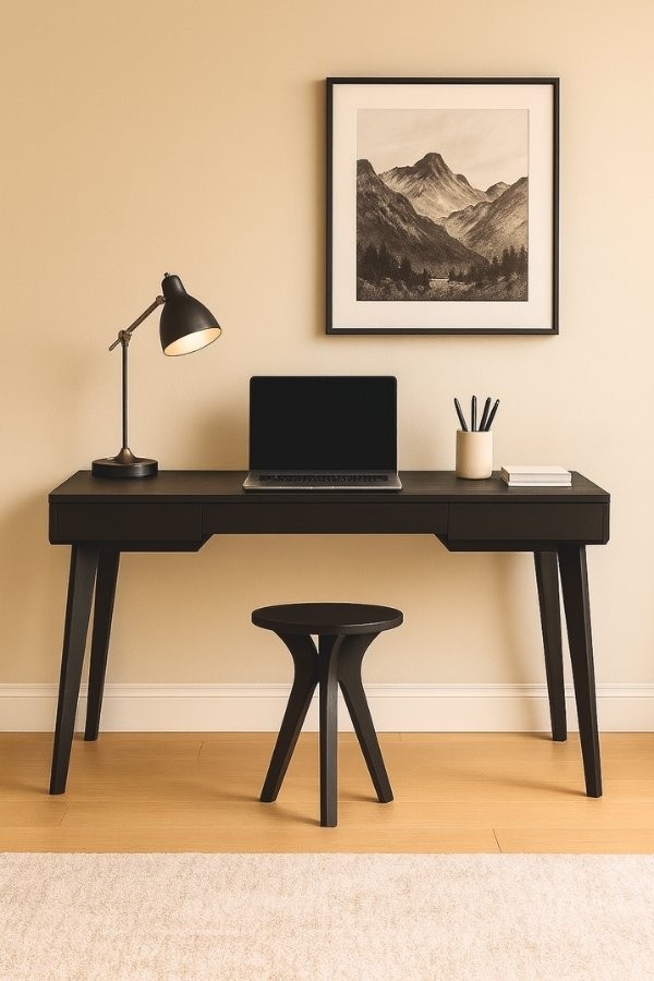 Woodha Masif Ahşap Çalışma Masası Designa - Siyah