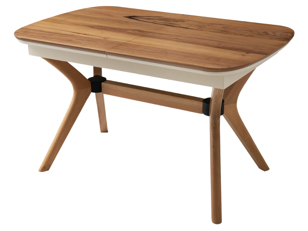 Açılabilir Ceviz Yemek Masası Sandalye Bench Takımı Çınar - Masa + 4 Adet Sandalye + Bench