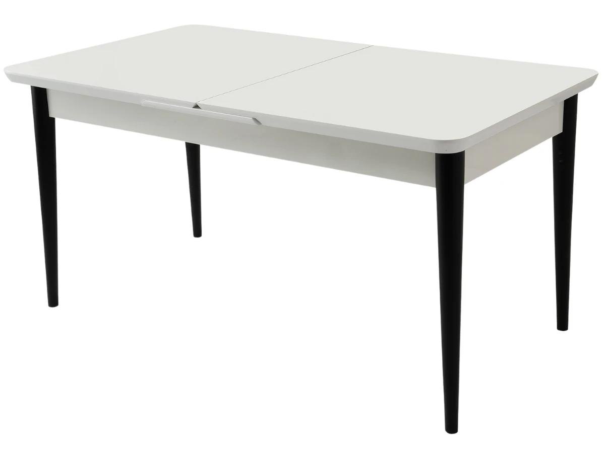 Açılır Beyaz Yemek Masası Takımı Kelebek Tekno 160cm