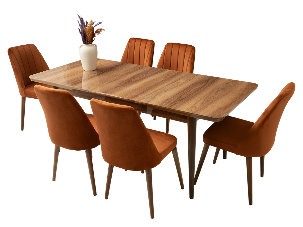 Açılır Yemek Masası Kelebek Ceviz Tekno 160cm