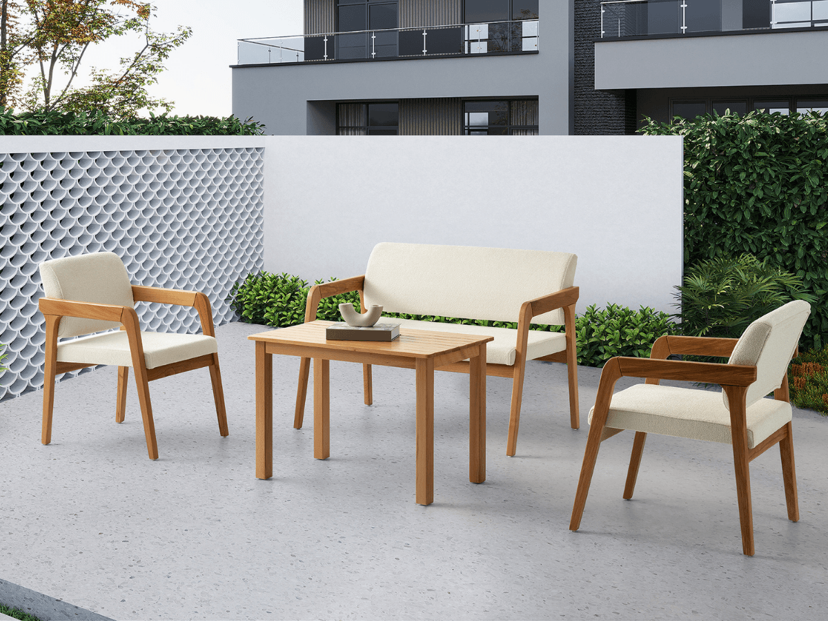 Balkon Oturma Grubu ve Çay Seti Koltuk Takımı Eliza 