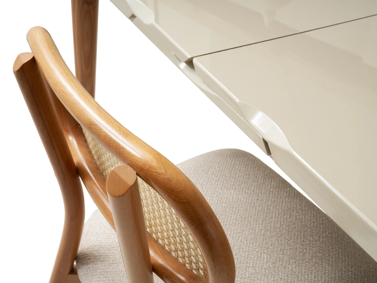 Açılır Kapanır Yemek Masası Kelebek High Gloss Krem