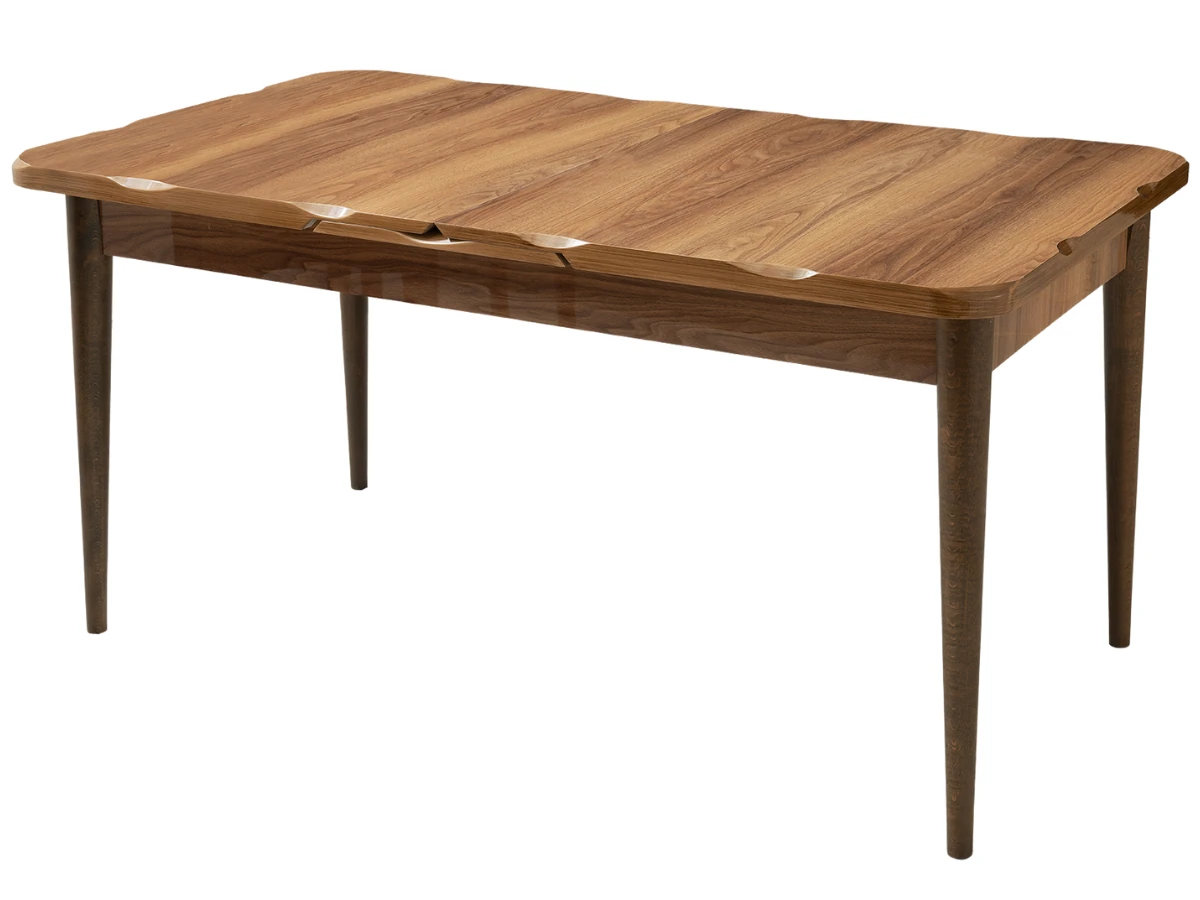 Açılır Kapanır Yemek Masası Kelebek High Gloss Ceviz