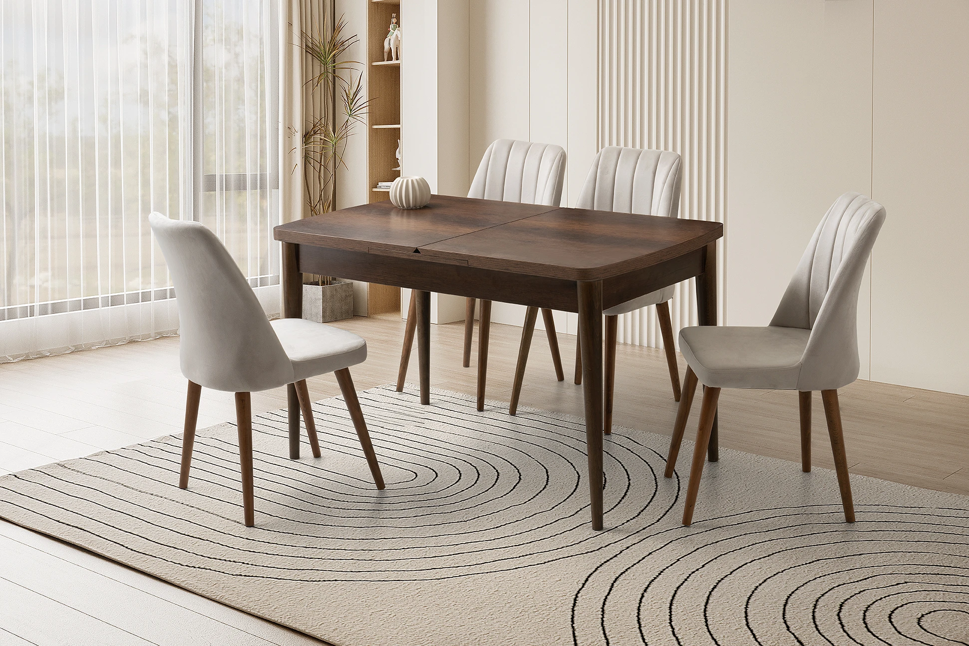 Kelebek Açılabilir Yemek Masası Takımı Milano