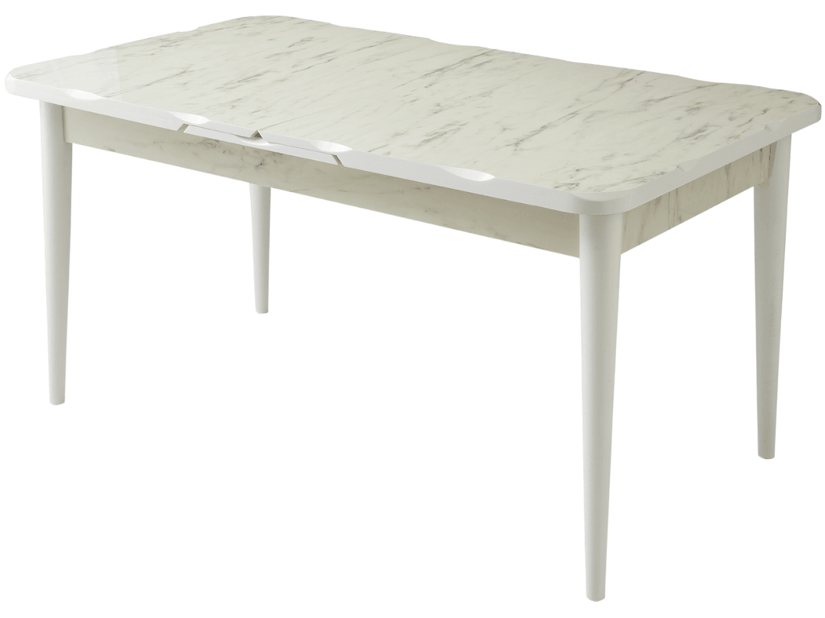 Açılır Kapanır Yemek Masası Kelebek High Gloss Mermer