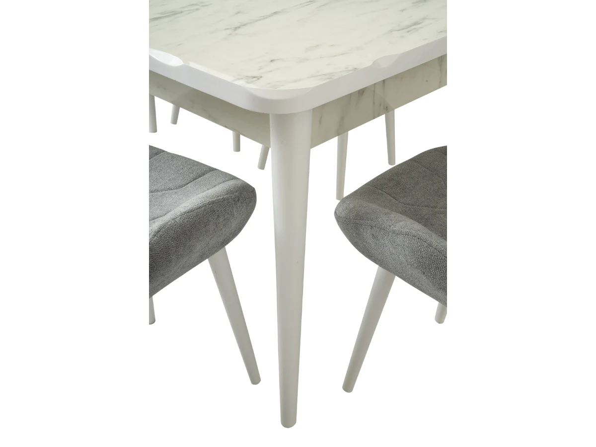 Açılır Kapanır Yemek Masası Kelebek High Gloss Mermer