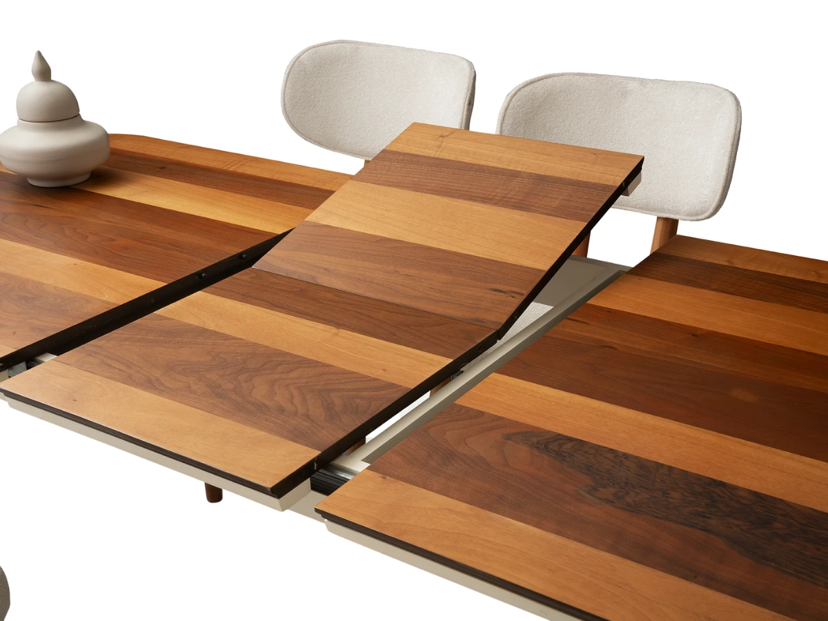 Açılabilir Ceviz Yemek Masa Takımı Çınar - Masa + 4 Adet Sandalye