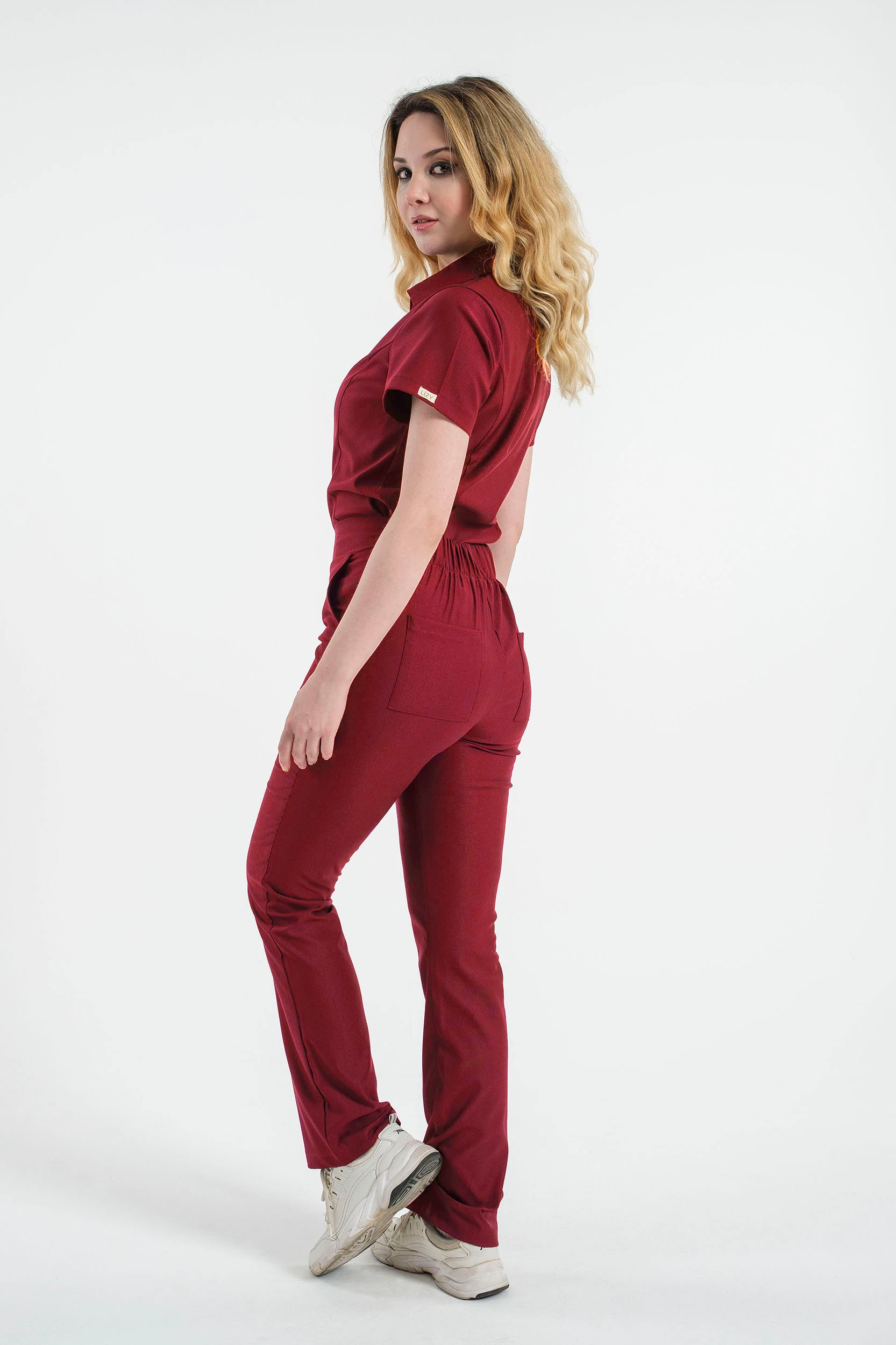 A S T E R İ A - Bordo Kadın Üniforma Takım