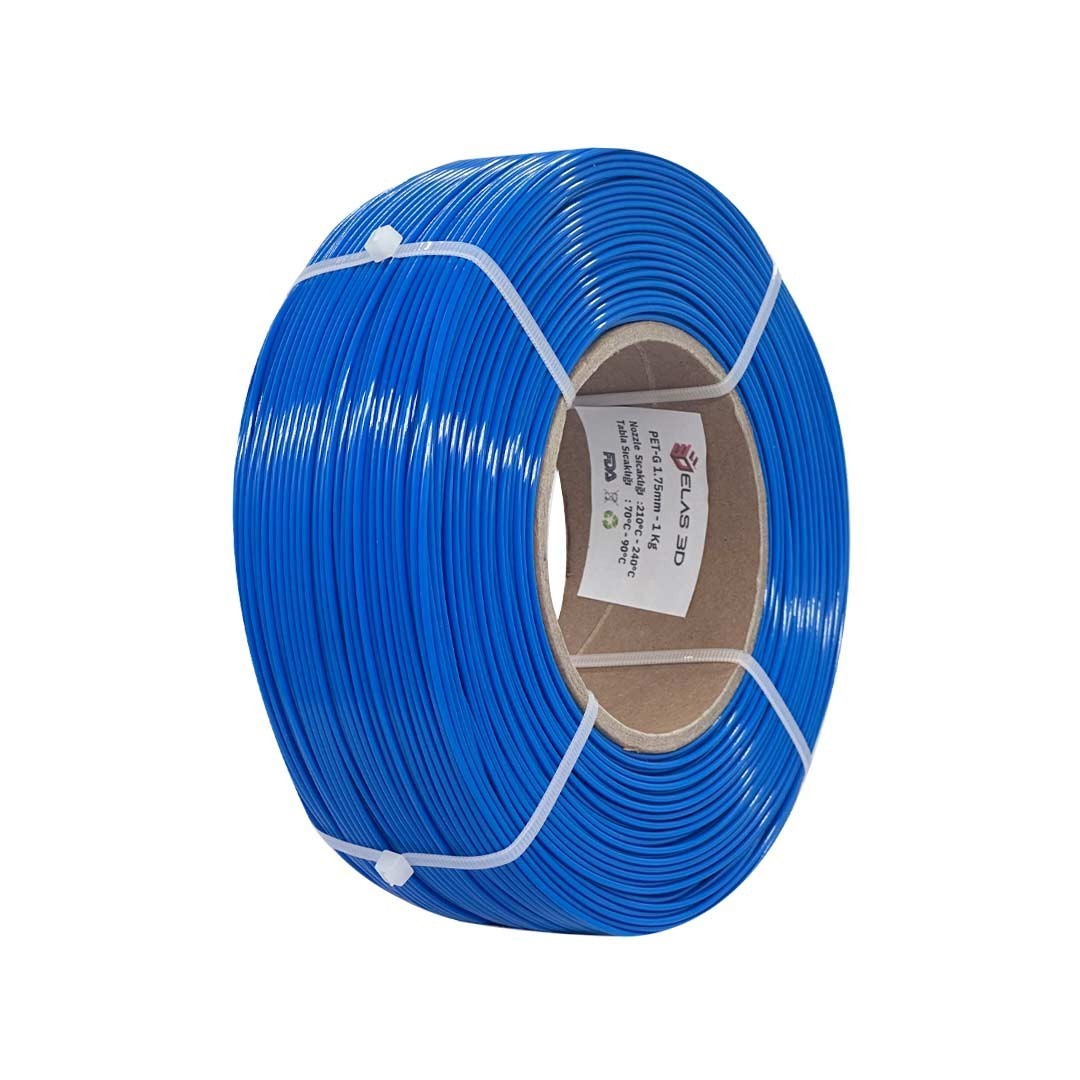 Elas 1.75mm Mavi Pet-G Makarasız Filament 1KG