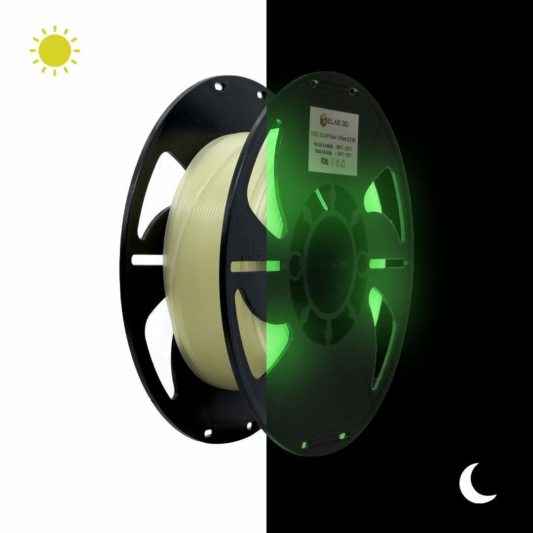 ELAS Yeşil GLOW PLA+ Filament 1.75mm