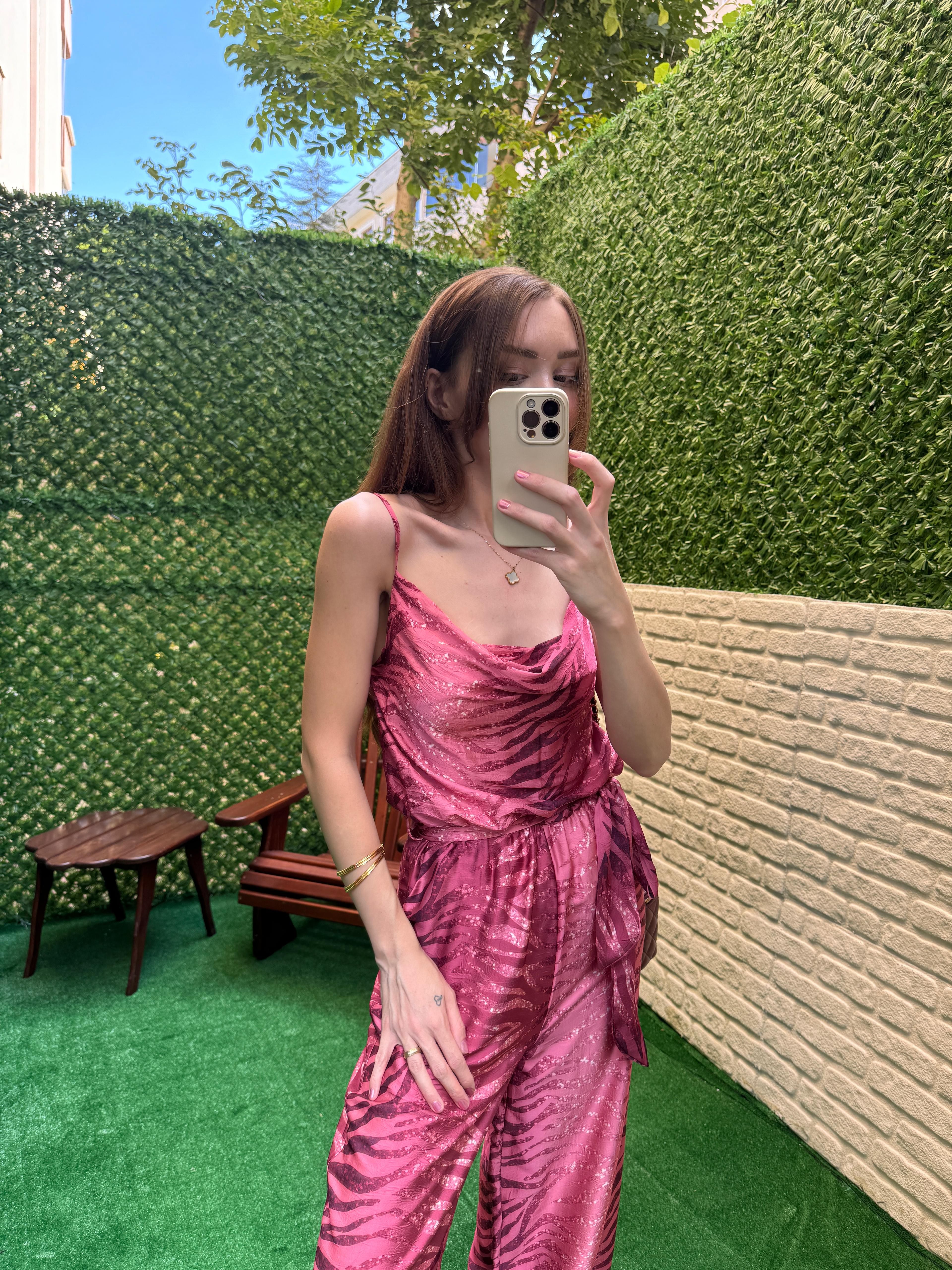 ZEBRA DESENLİ TULUM KIRMIZI