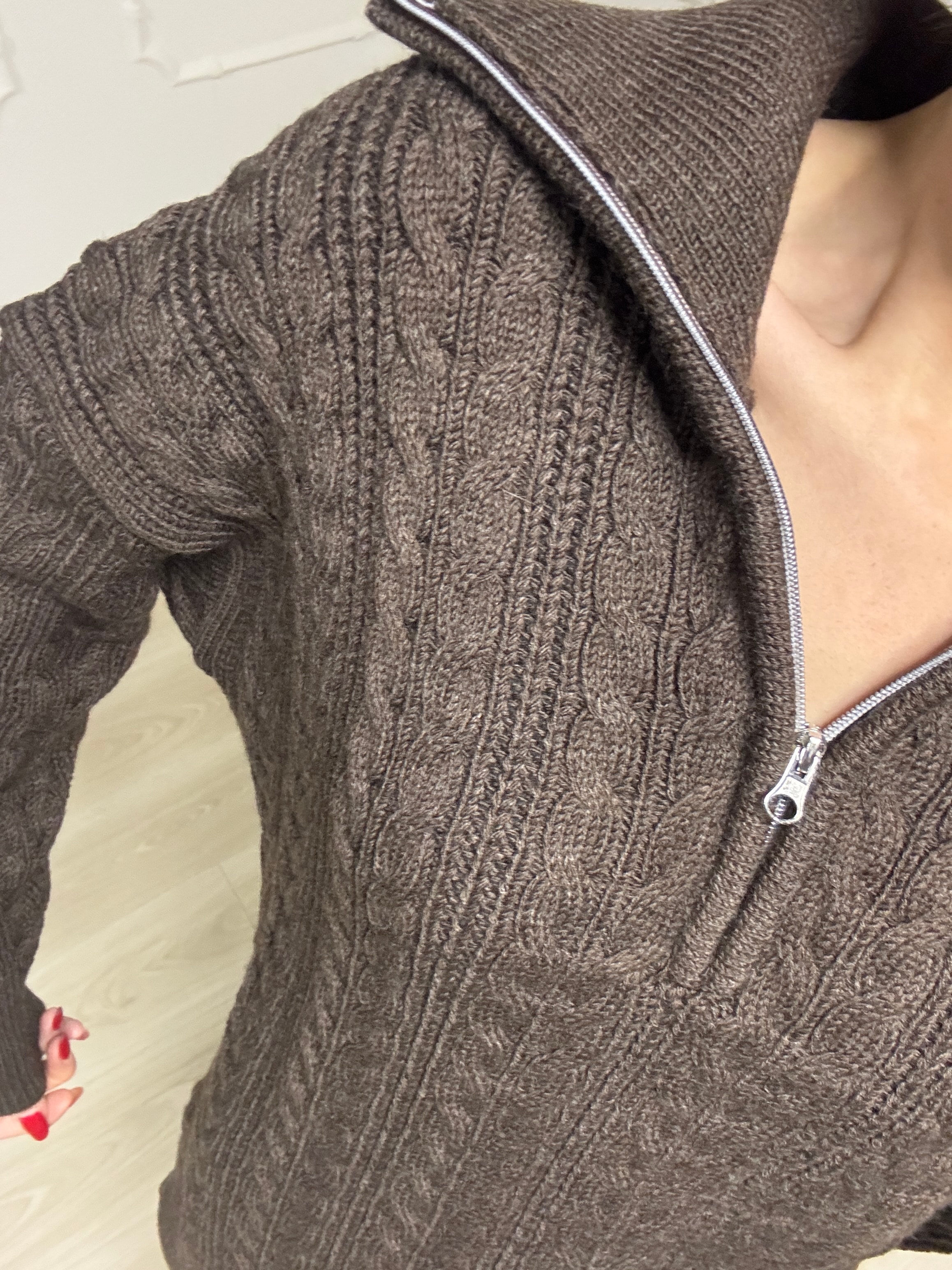 ÖRGÜ MOTİFLİ OVERSİZE  KAZAK 