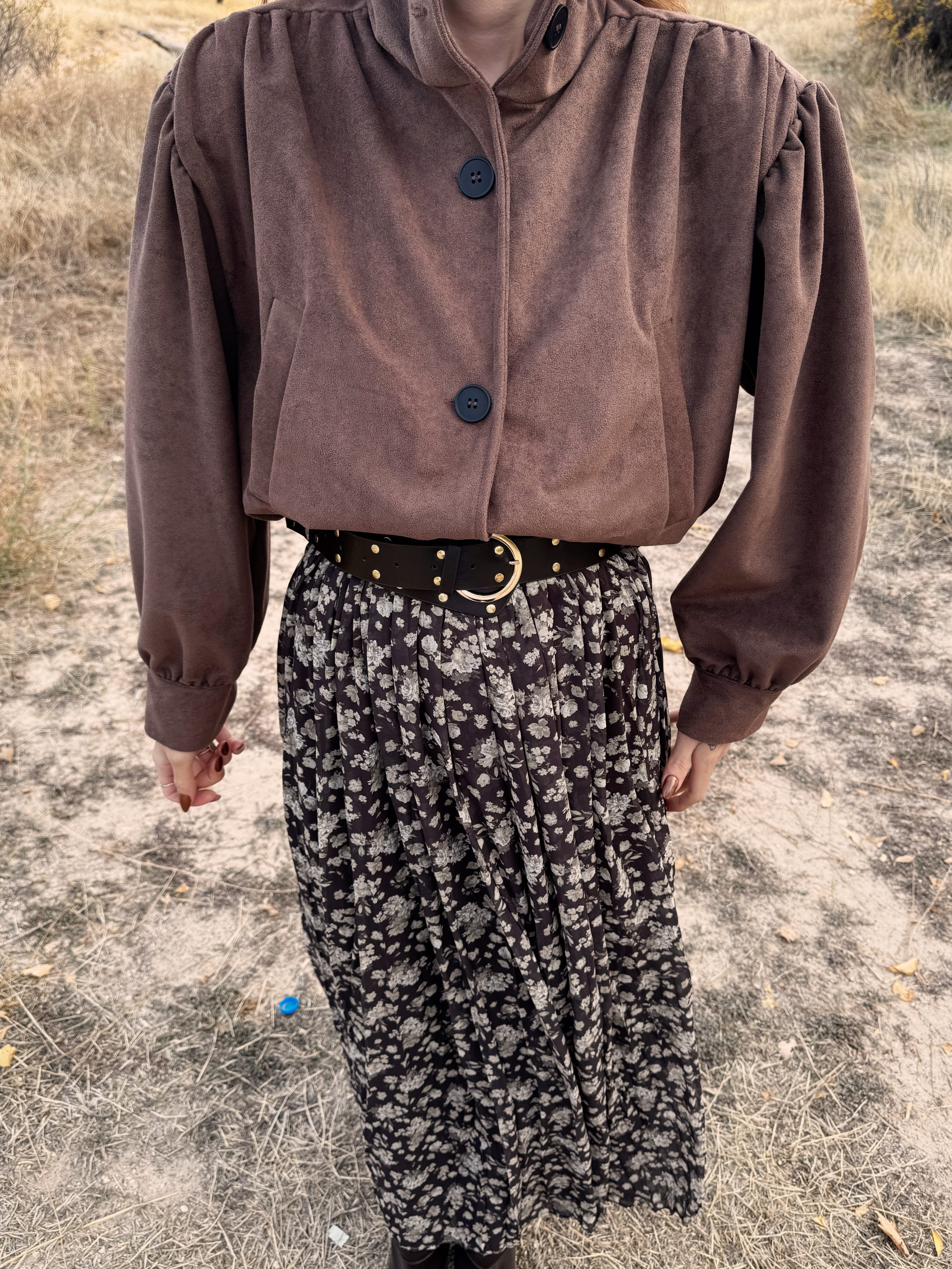  ELİS VATKALI SUET CROP CEKET 