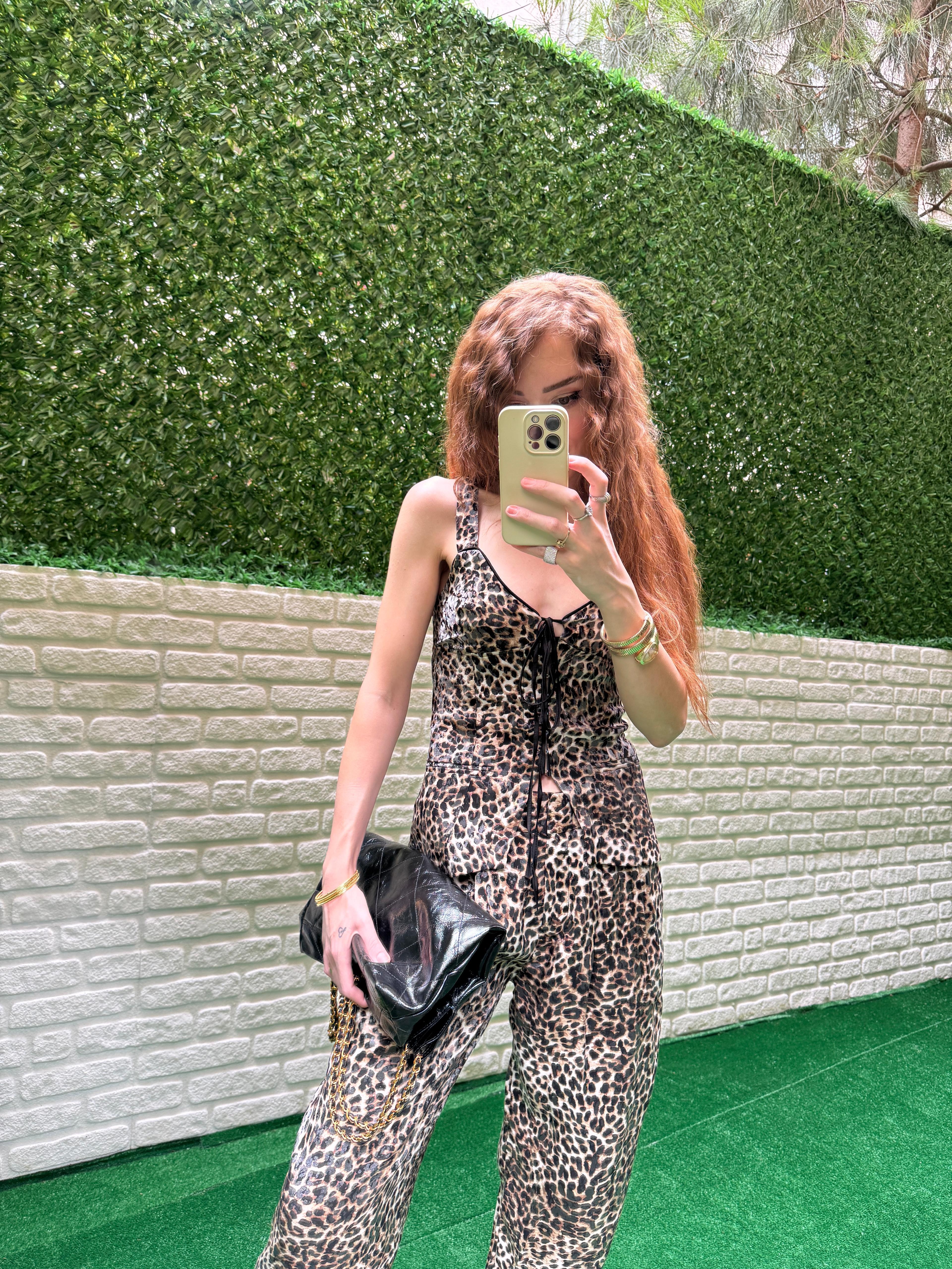 TOK SATEN LEOPAR İKİLİ TAKIM