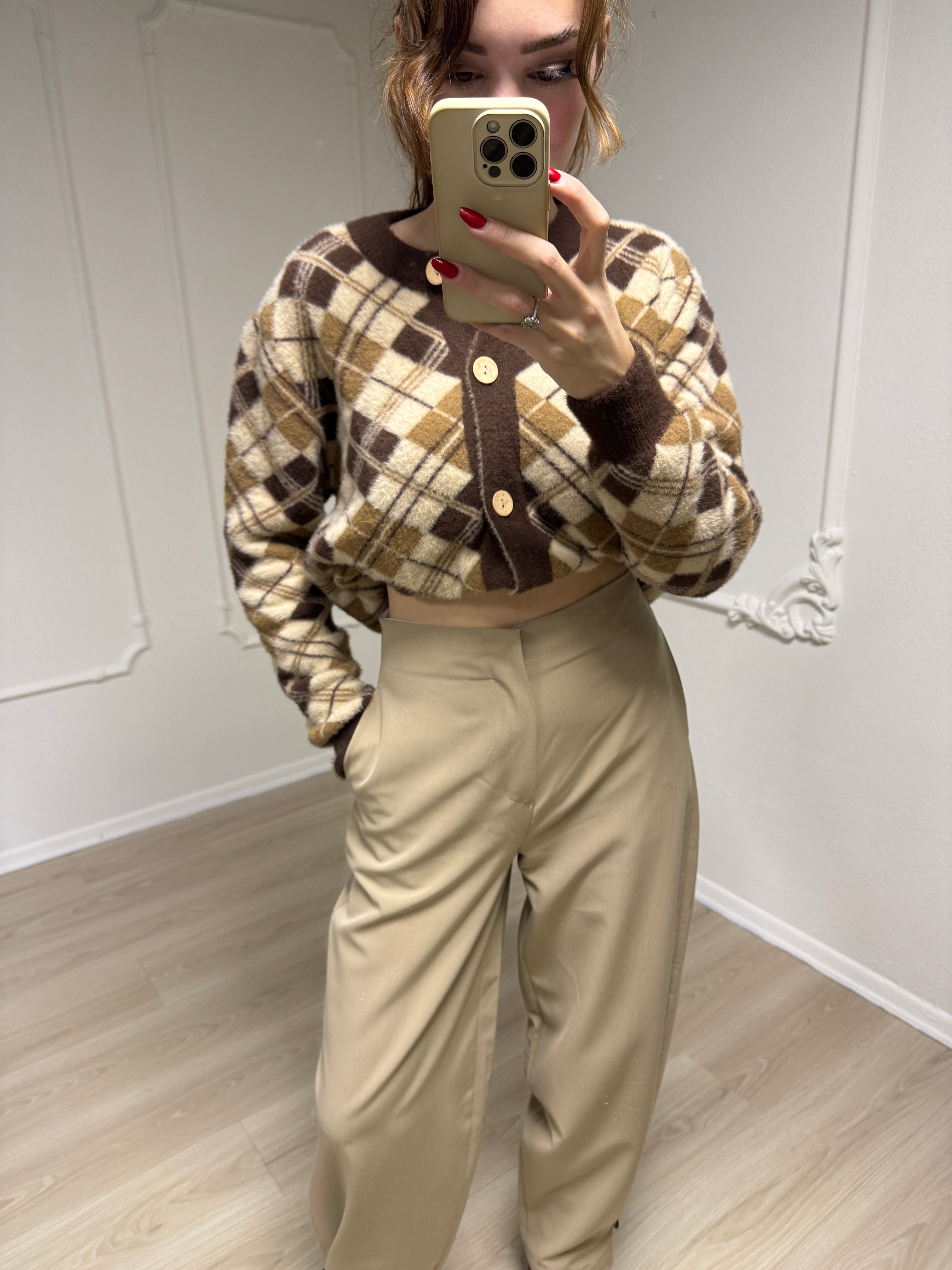 PAÇA DETAYLI ULTRA YUKSEK BEL KUMAS PANTOLON