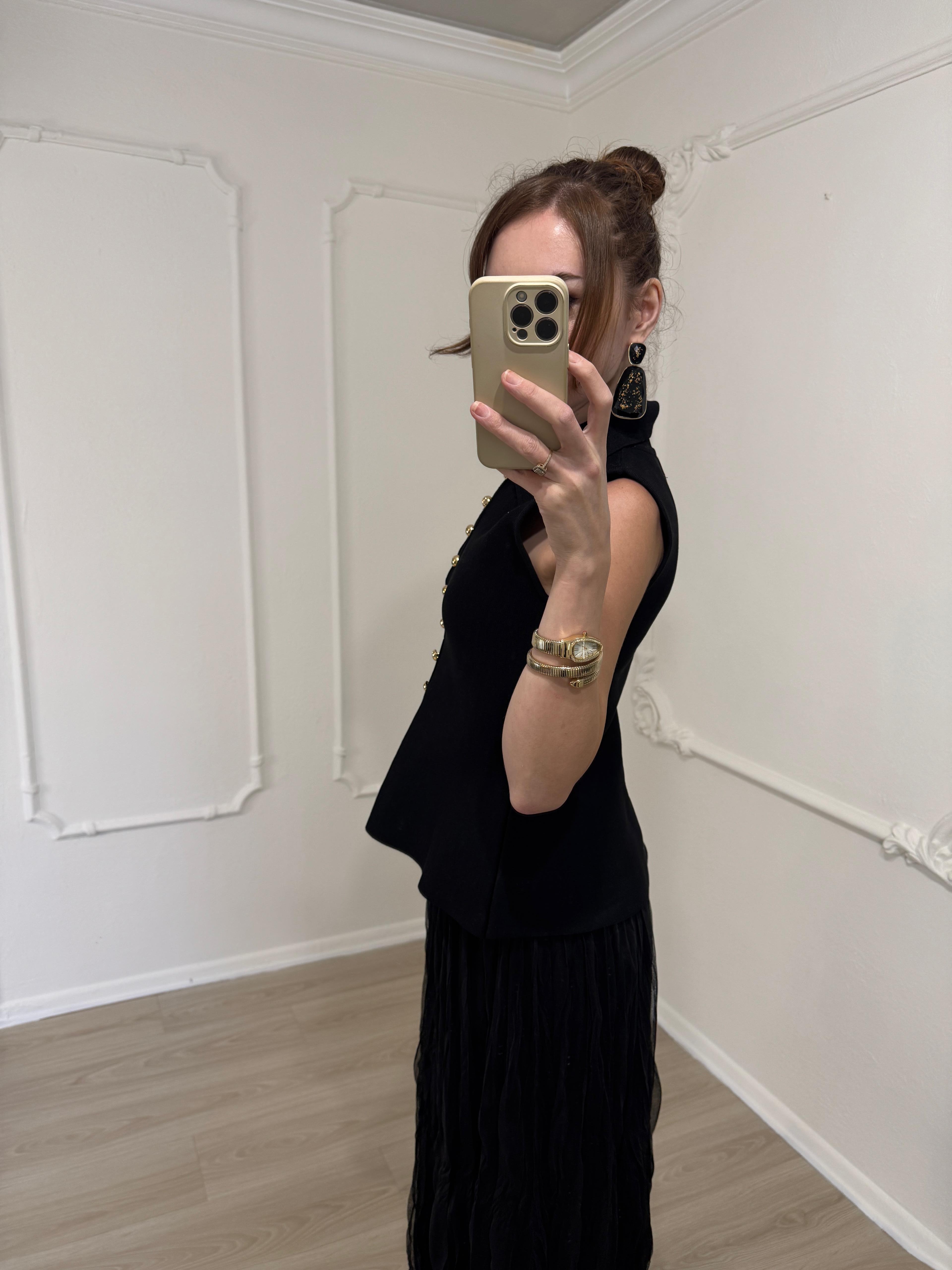 ÇELİK ÖRME GOLD DÜĞME DETAYLI TRİKO STANDART BEDEN 