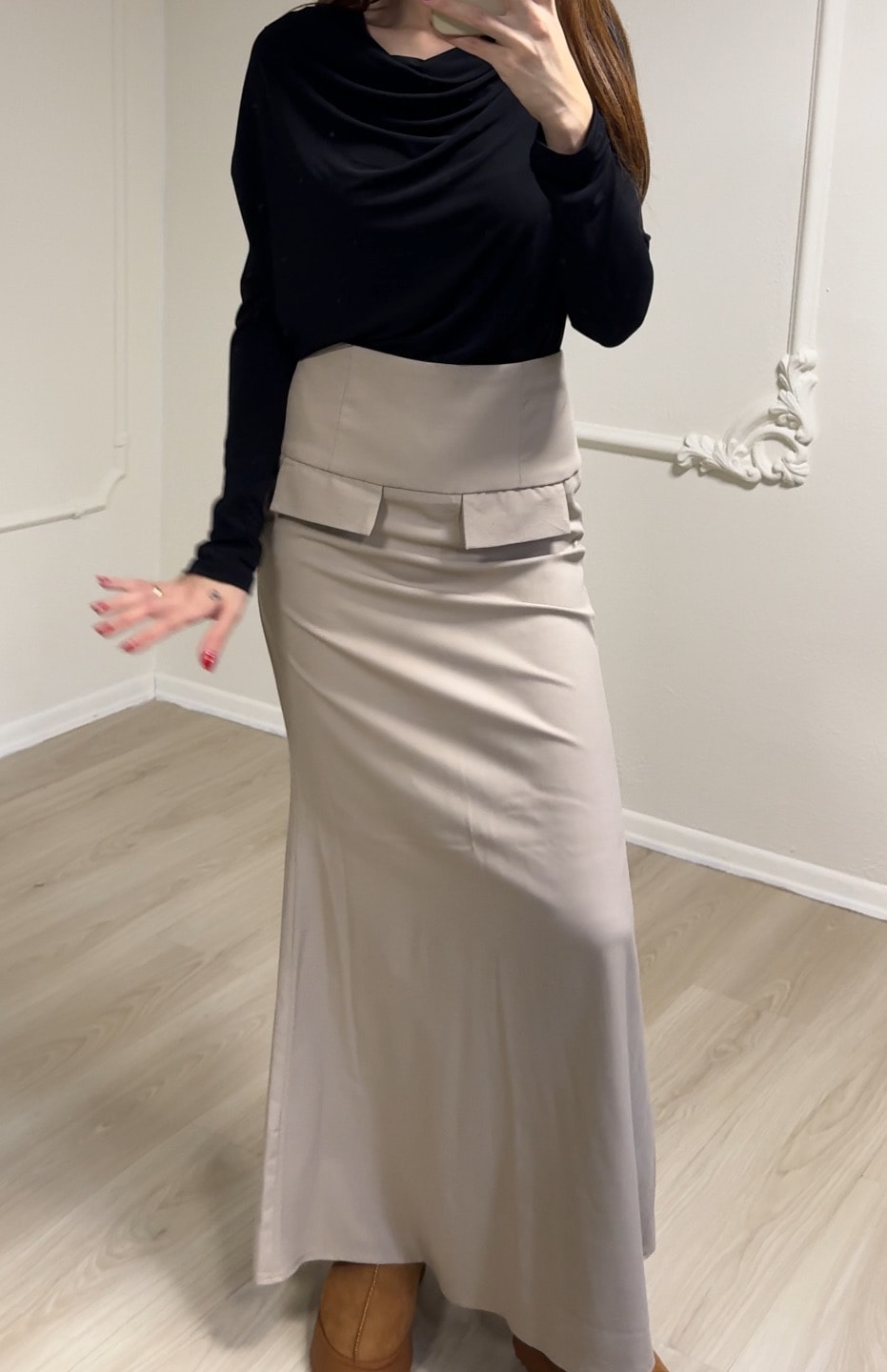 ULTRA YUKSEK BEL SÜS CEPLİ ETEK 