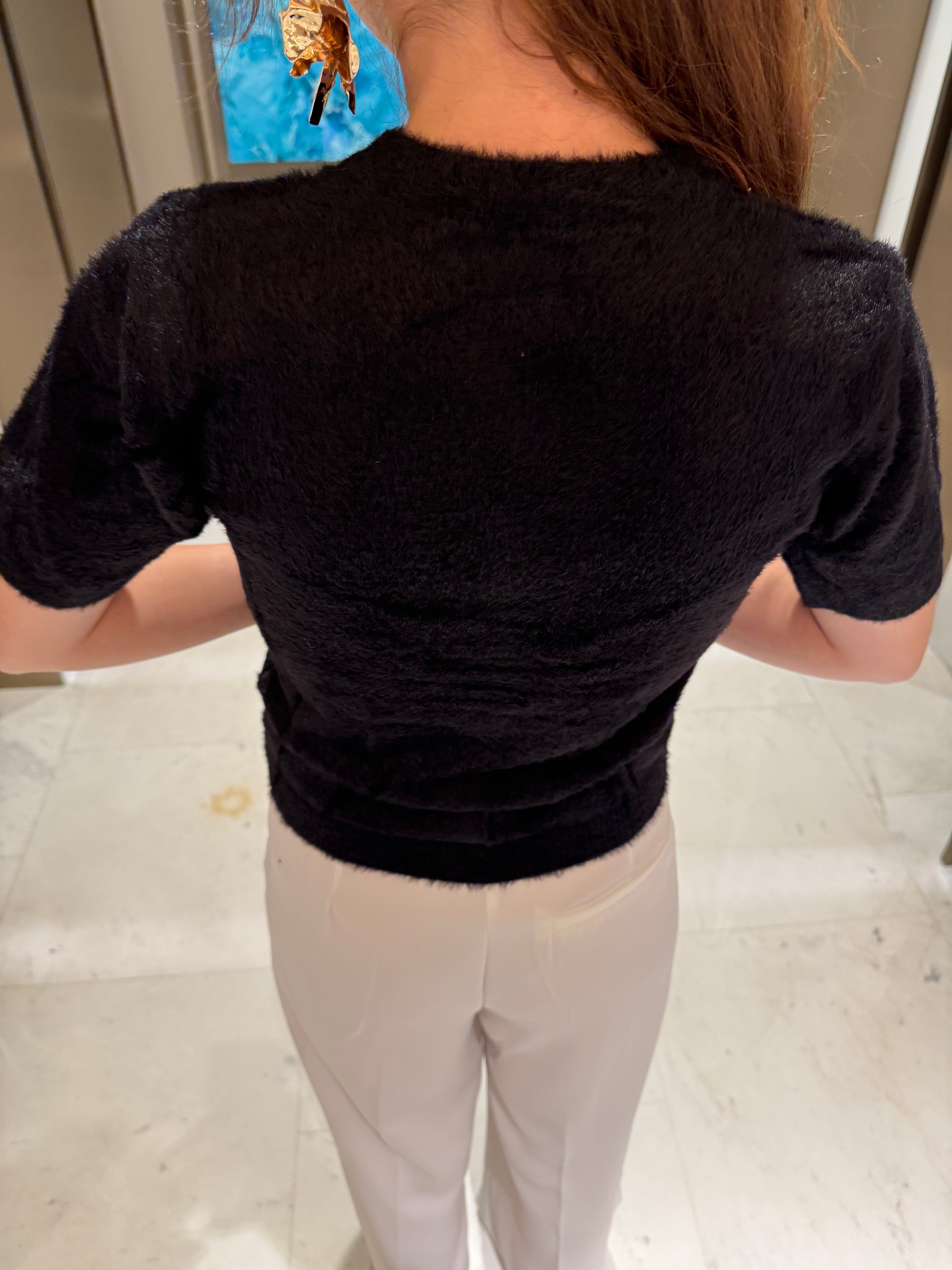 FİYONK DÜĞMELİ SAKALLI  TRİKO HIRKA SİYAH